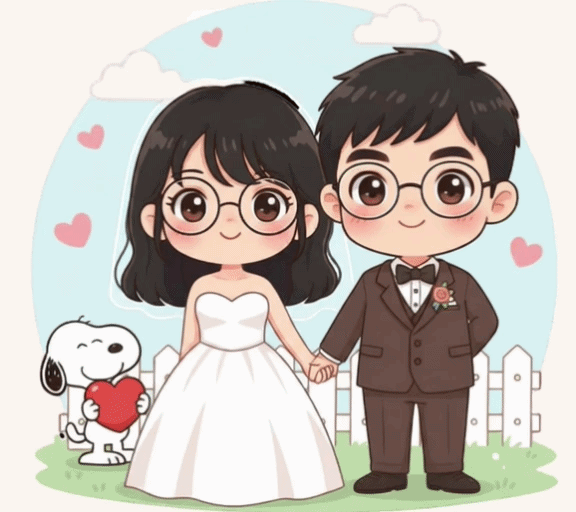 Yao Jun & Bik Ru couple illustration